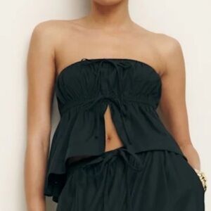 Reformation Black Rowen Top